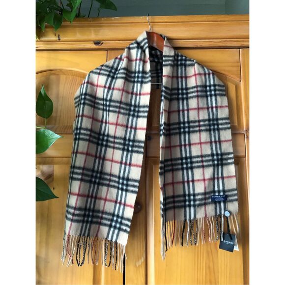 Burberry Classic Check Plaid 100% Cashmere Wool New w/ DEFECTS See Photos - Picture 1 of 11